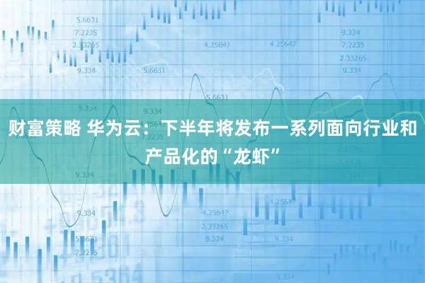 财富策略 华为云：下半年将发布一系列面向行业和产品化的“龙虾”