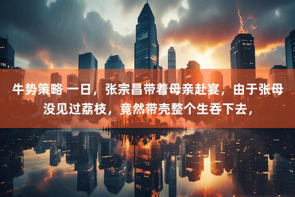 牛势策略 一日，张宗昌带着母亲赴宴，由于张母没见过荔枝，竟然带壳整个生吞下去，