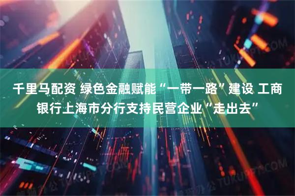 千里马配资 绿色金融赋能“一带一路”建设 工商银行上海市分行支持民营企业“走出去”