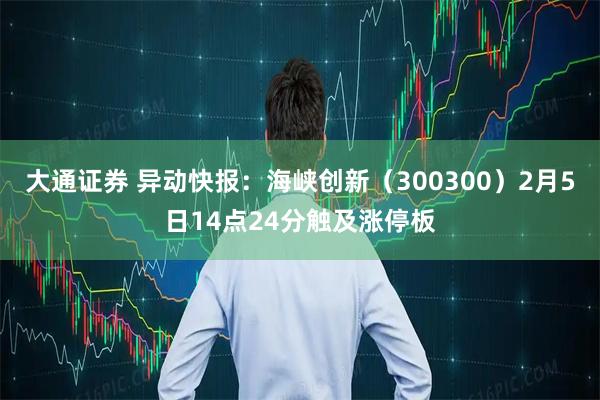大通证券 异动快报：海峡创新（300300）2月5日14点24分触及涨停板