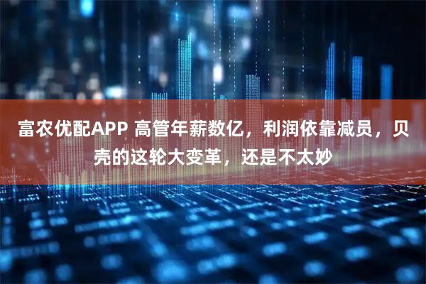 富农优配APP 高管年薪数亿，利润依靠减员，贝壳的这轮大变革，还是不太妙